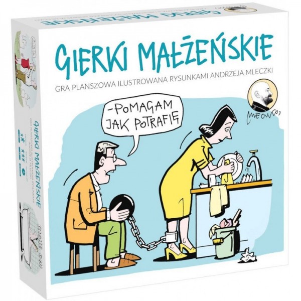 Gra  towarzyska ilustrowana rysunkami Andrzeja Mleczki. Gierki małżeńskie