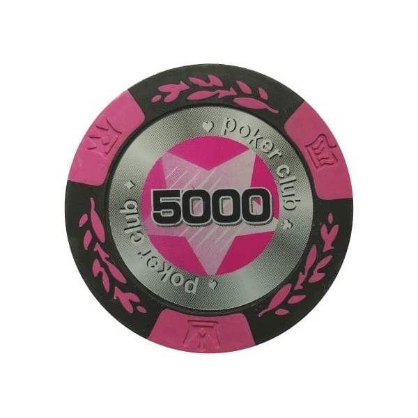 Evergreen Żeton Poker Club Chip Nominał 5.000 Kolor różowy – 25 sztuk