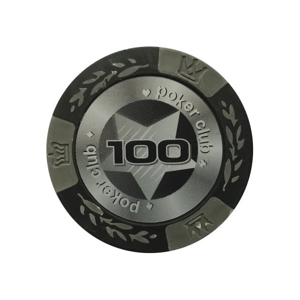 Evergreen Żeton Poker Club Chip Nominał 100 Kolor szary – 25 sztuk