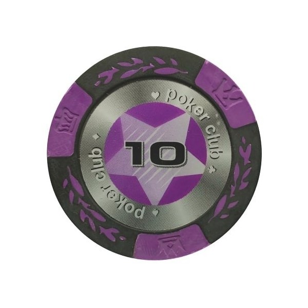 Evergreen Żeton Poker Club Chip Nominał 10 Kolor fioletowy – 25 sztuk