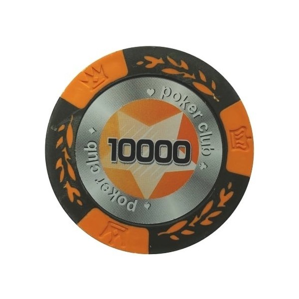Evergreen Żeton Poker Club Chip Nominał 10.000 Kolor pomarańczowy