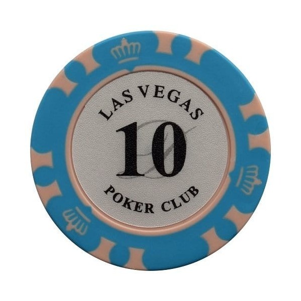 Mona Żeton Las Vegas Poker Club Nominał 10 kolor błękitny